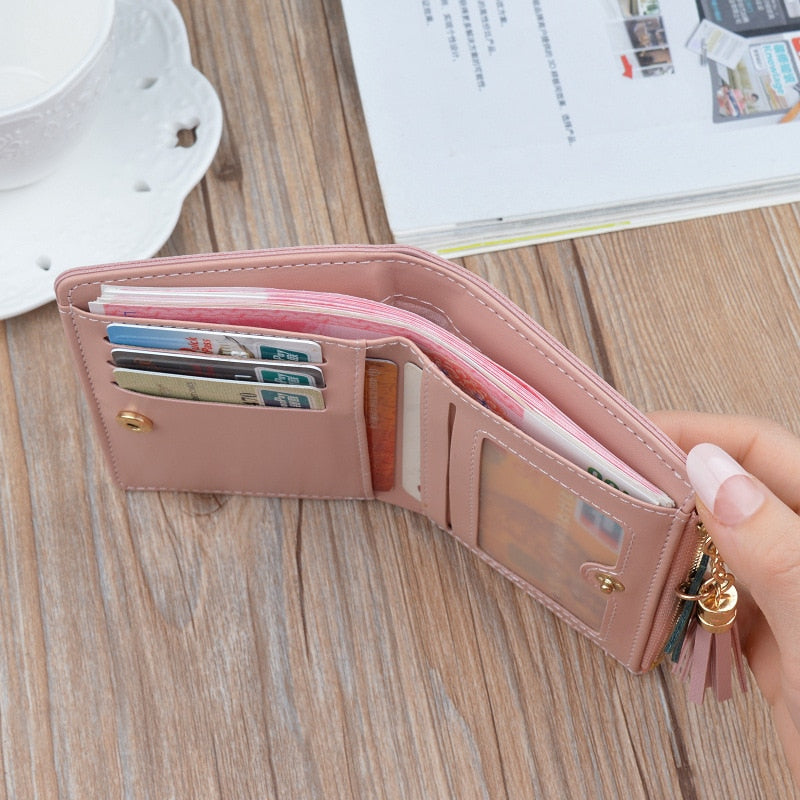 UOSC Geometric Women Cute Pink Wallets Pocket Purse Card Holder Patchwork Wallet Lady Female Fashion Short Coin Burse Money Bag