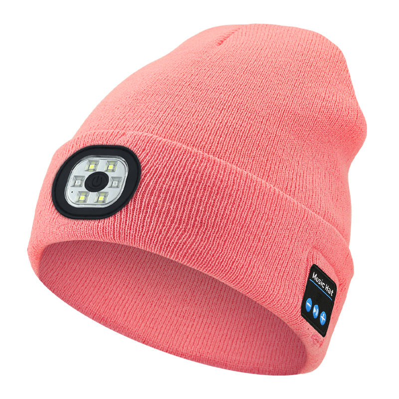 Warm LED Beanie with Bluetooth 5.4 Stereo, USB Rechargeable & 3-Level Adjustable Light | Music & Heating Winter Hat