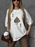 Round neck loose short sleeved t-shirt for women