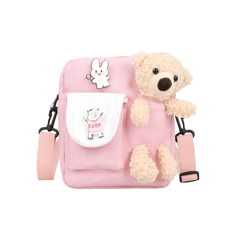 Women's Bag New Canvas Bag Girl Cute Small Bag Korean Version Japanese Ins Style Fresh Student Messenger Bag