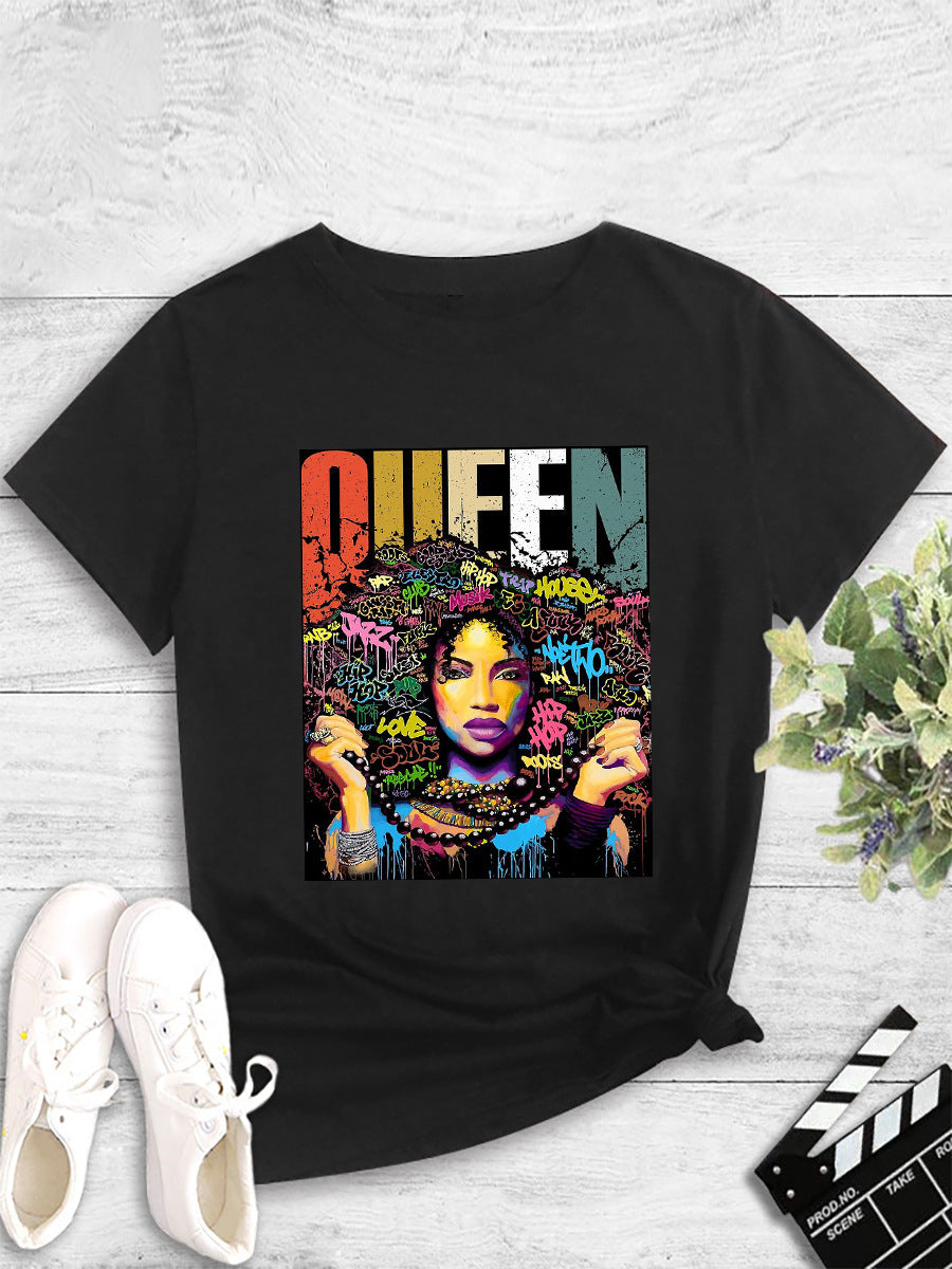 Casual Printed Short Sleeve Round Neck Pullover T-Shirt