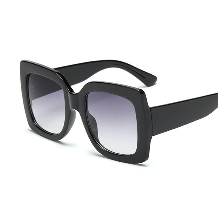 Oversized square sunglasses designer transparent lens brand ladies sunglasses fashion three-color crystal glasses