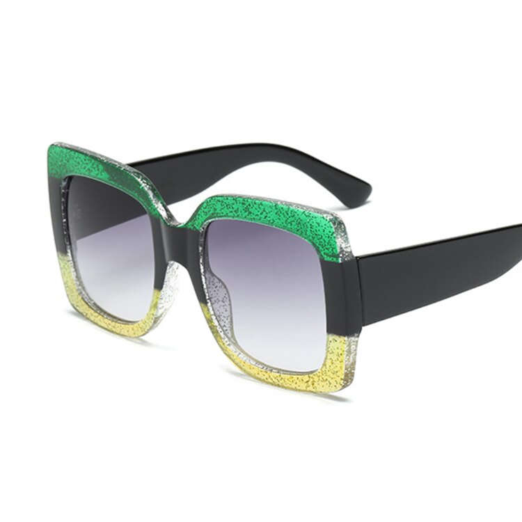 Oversized square sunglasses designer transparent lens brand ladies sunglasses fashion three-color crystal glasses
