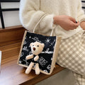 Cute Bear Japanese Girl Bag Cartoon Student Hand-Held Tide Cloth Bag Small Bag Canvas Bag For Ladies