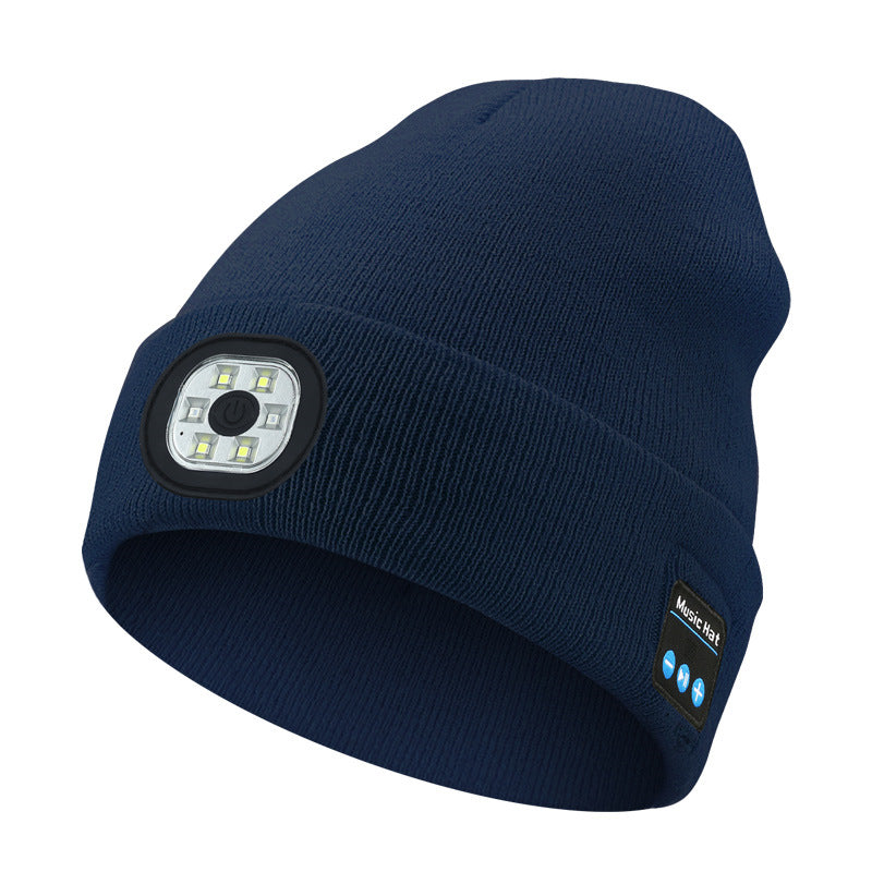 Warm LED Beanie with Bluetooth 5.4 Stereo, USB Rechargeable & 3-Level Adjustable Light | Music & Heating Winter Hat