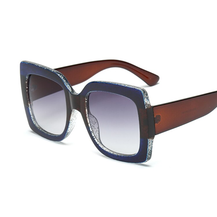 Oversized square sunglasses designer transparent lens brand ladies sunglasses fashion three-color crystal glasses