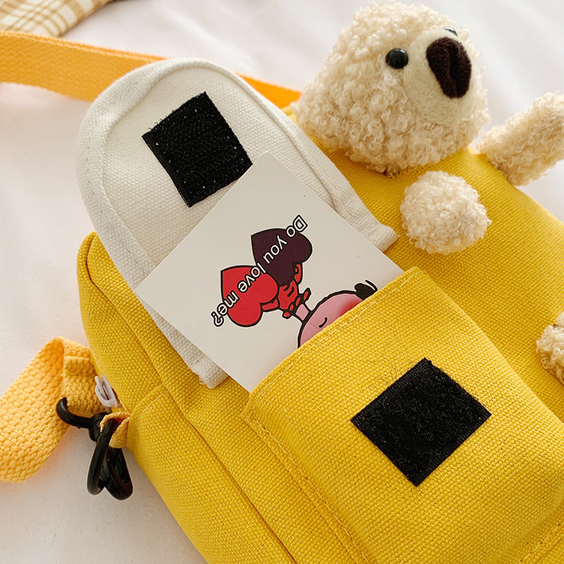 Women's Bag New Canvas Bag Girl Cute Small Bag Korean Version Japanese Ins Style Fresh Student Messenger Bag