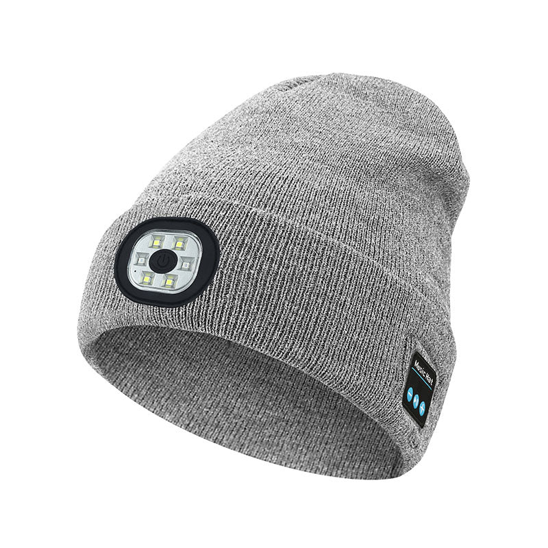 Warm LED Beanie with Bluetooth 5.4 Stereo, USB Rechargeable & 3-Level Adjustable Light | Music & Heating Winter Hat