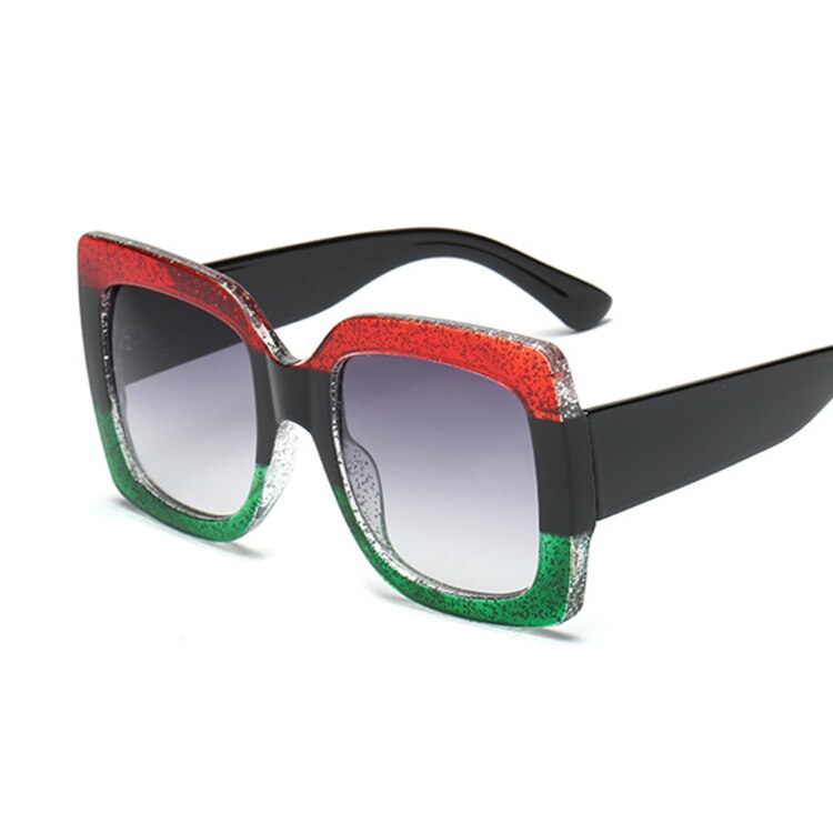 Oversized square sunglasses designer transparent lens brand ladies sunglasses fashion three-color crystal glasses