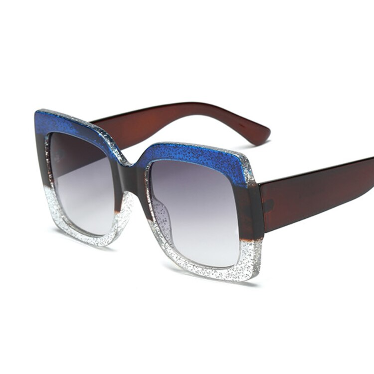 Oversized square sunglasses designer transparent lens brand ladies sunglasses fashion three-color crystal glasses