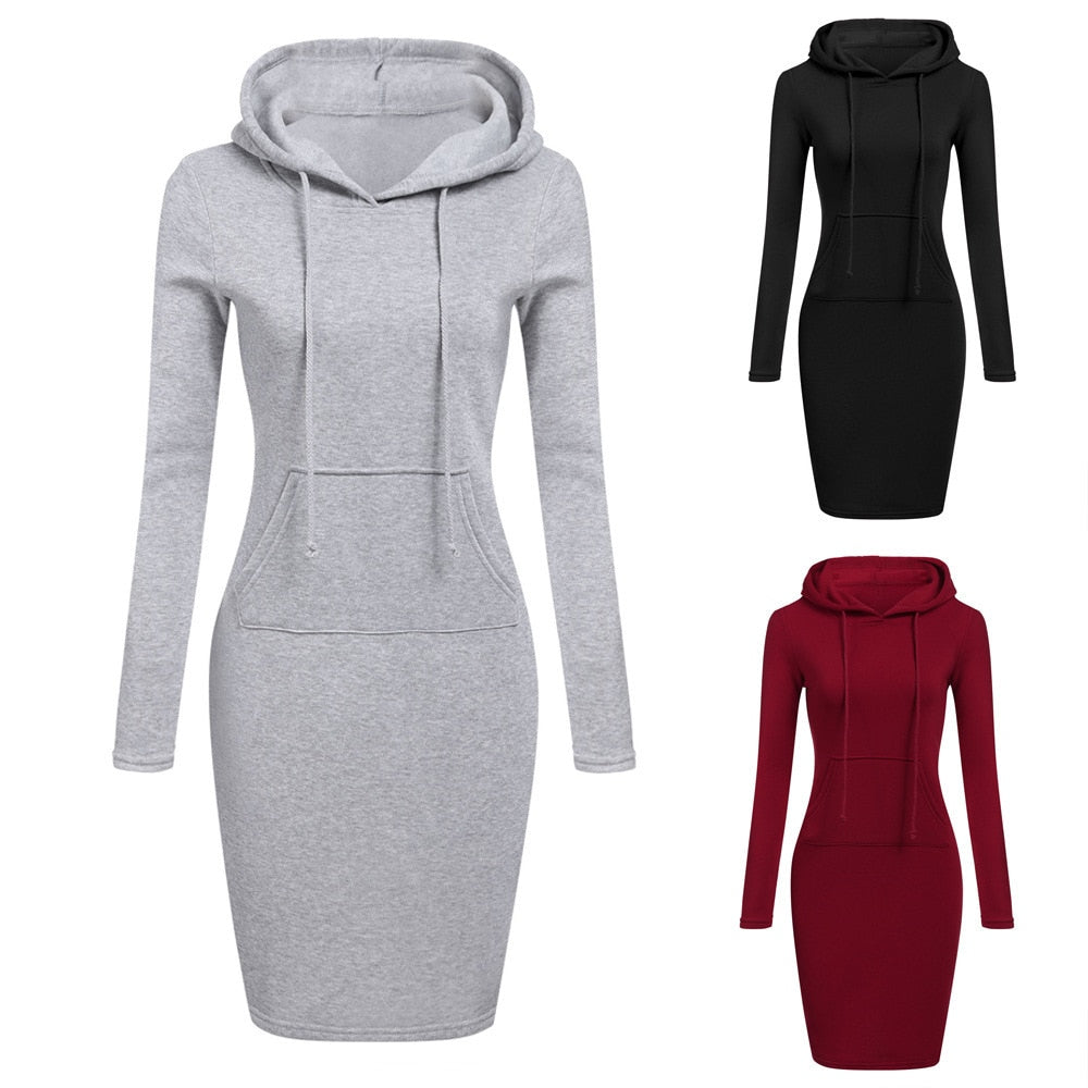 Autumn Winter Women Hoodies Long Sweatshirts  Patchwork Fashion Female Pullovers Hoodie Tops Causal Feminino Coats